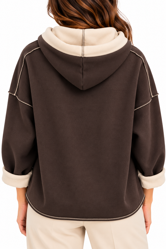 Norderney Casual Hoodie met Contrasterende Capuchon