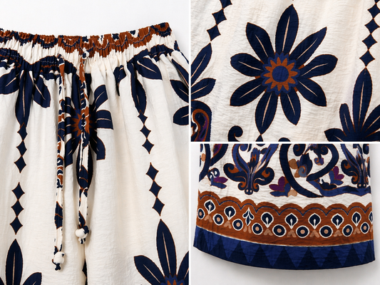 Wijde Zomer Broek met Print – Trendy & Elegant