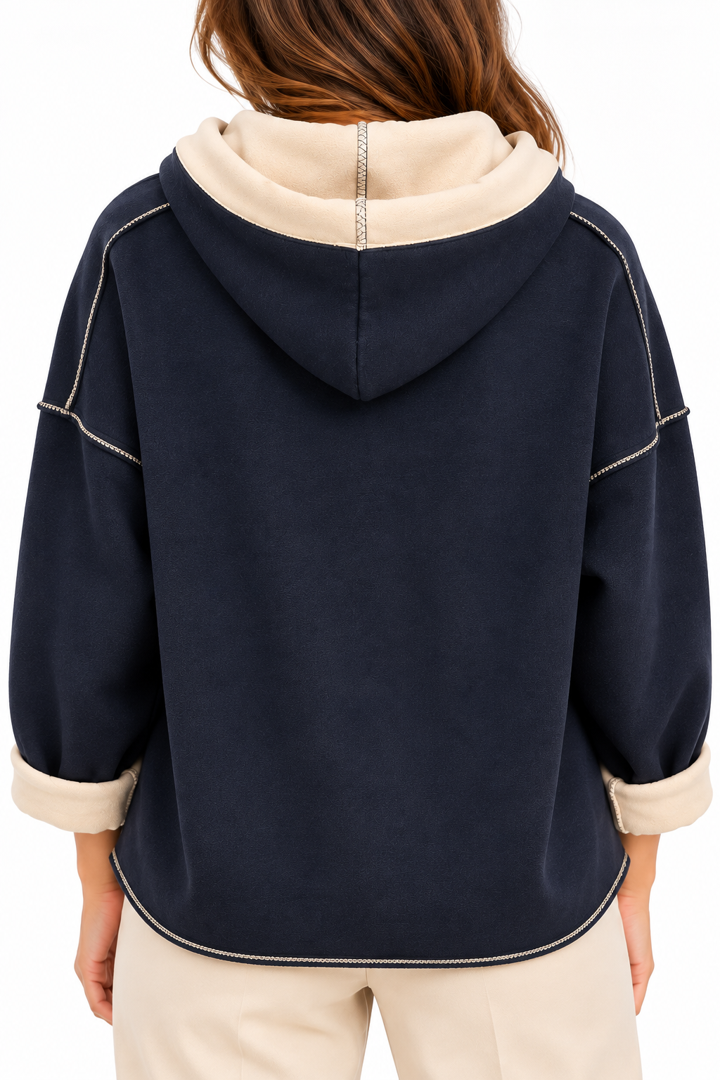 Norderney Casual Hoodie met Contrasterende Capuchon