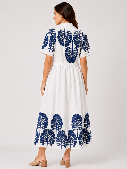 Luxe Bladprint Jurk