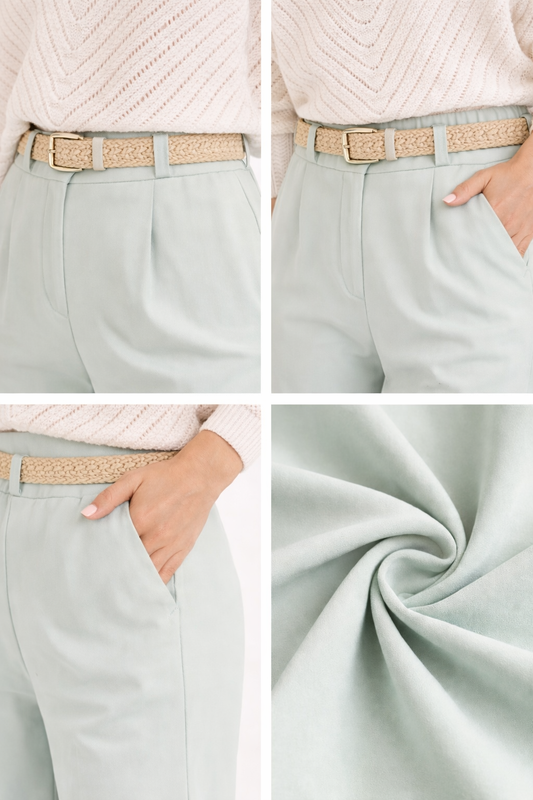 Mintgroene High Waist Broek met Riem – Elegante Zomerstijl