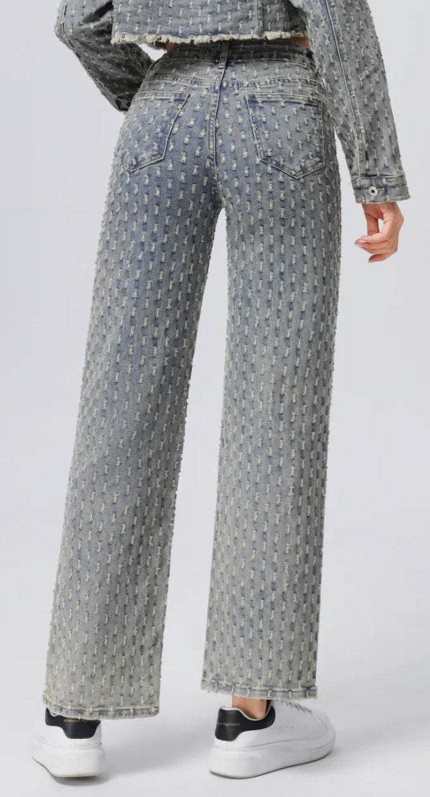 Wide-Leg Stretch Spijkerbroek -Grijis