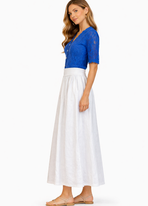 Witte Midi Rok met Hoge Taille – Luchtig & Elegant