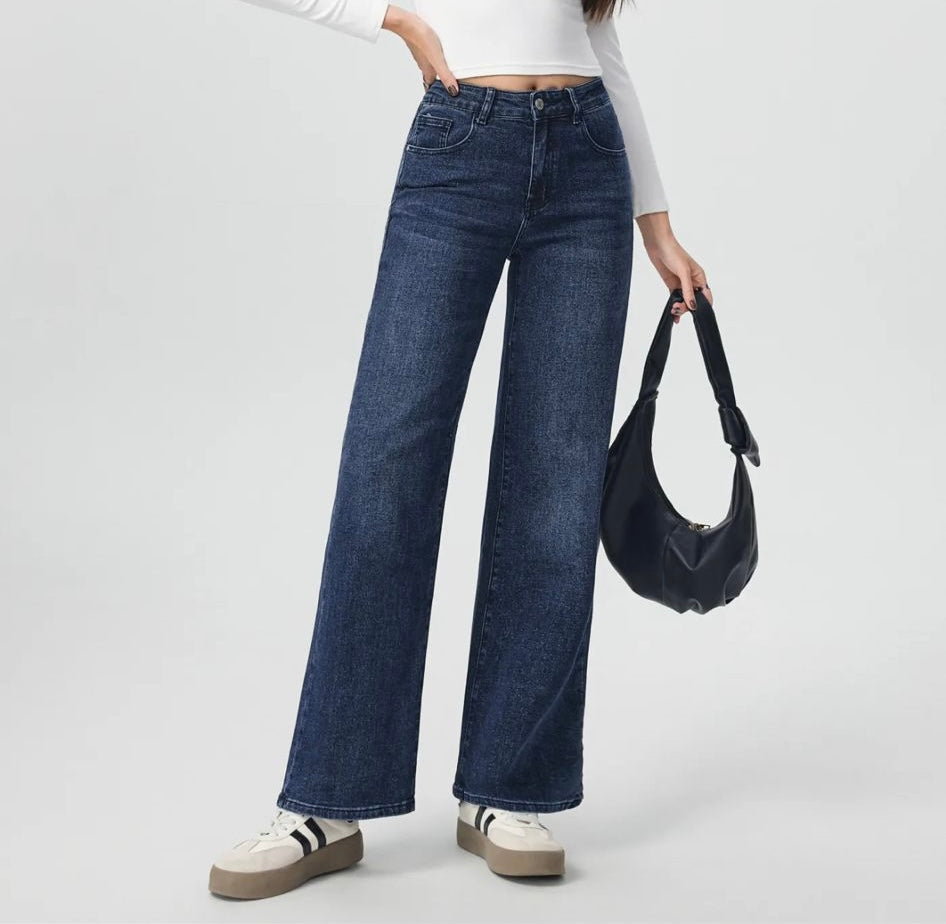 Wide-Leg Jeans met Lurexdetails -Blauw
