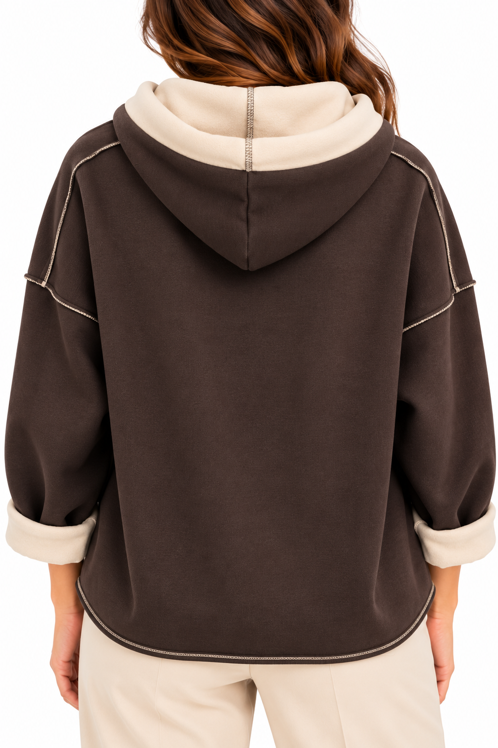 Norderney Casual Hoodie met Contrasterende Capuchon