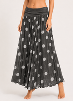 Polka Dot Flared Maxi Skirt