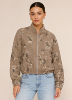 Floral Embroidered Zip Jacket – Made in Italy