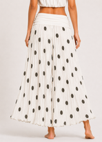 Polka Dot Flared Maxi Skirt