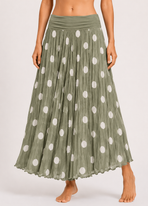 Polka Dot Flared Maxi Skirt