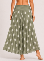 Polka Dot Flared Maxi Skirt
