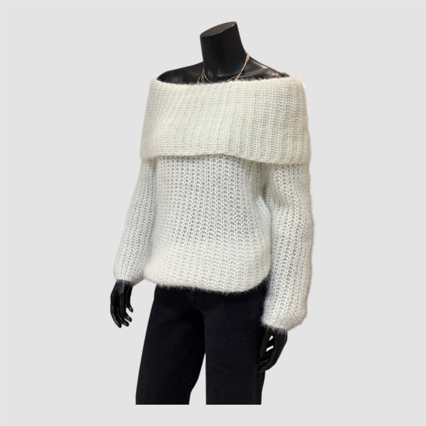 Wit- Elegante Off-Shoulder Wintertrui