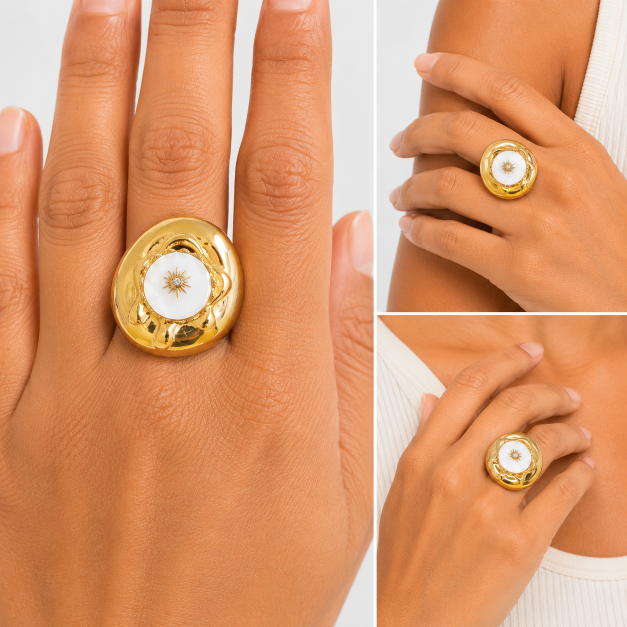 Sunburst Gold Statement Ring