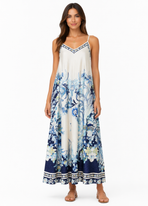 Premium Bloemenprint Maxi Jurk – Italiaanse Stijl