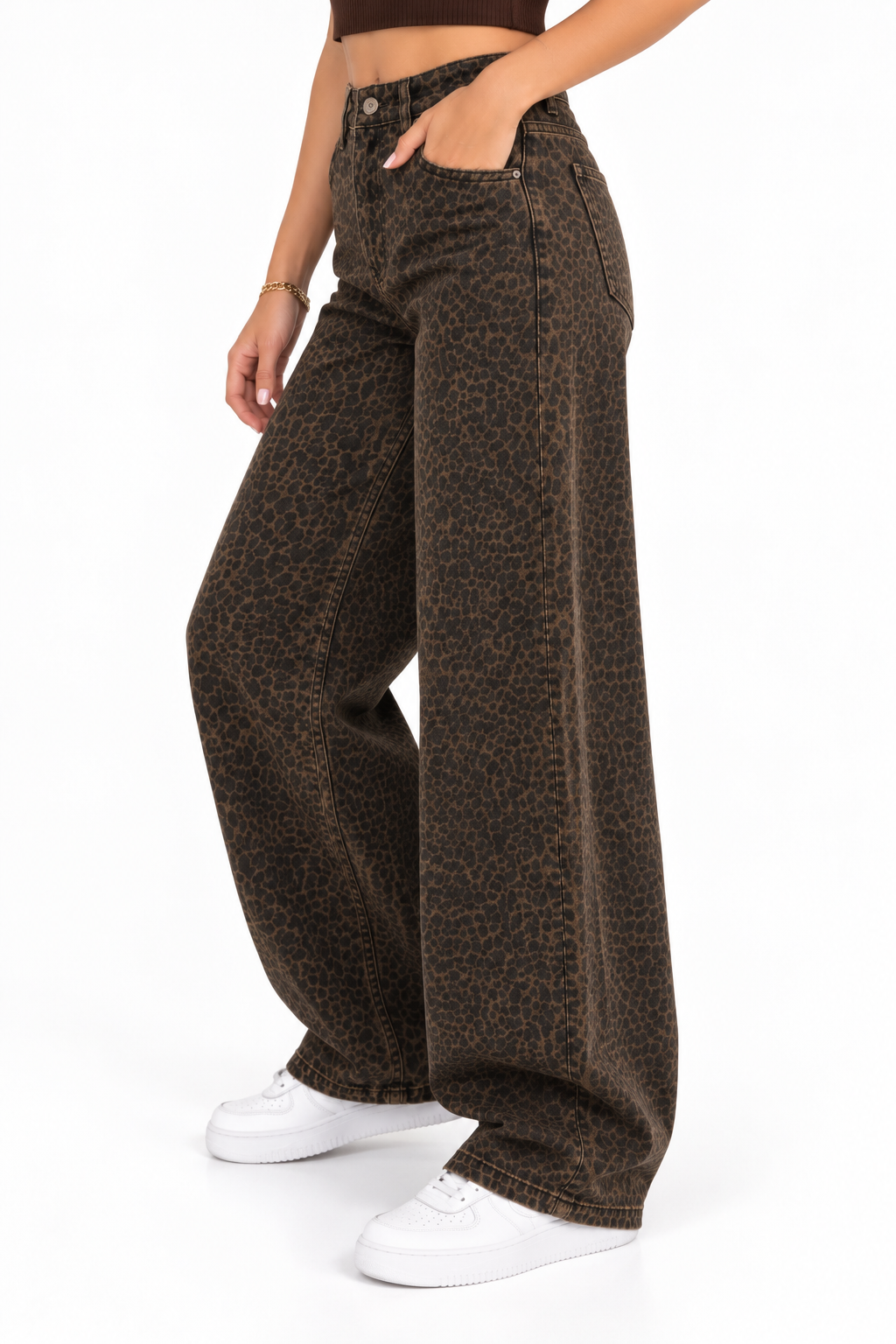 Luna Leopard Balloon Broek – Bruin