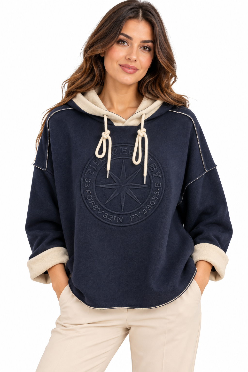 Norderney Casual Hoodie met Contrasterende Capuchon