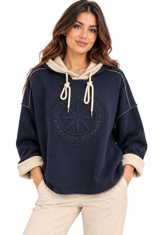 Norderney Casual Hoodie met Contrasterende Capuchon