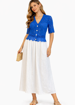 Witte Midi Rok met Hoge Taille – Luchtig & Elegant