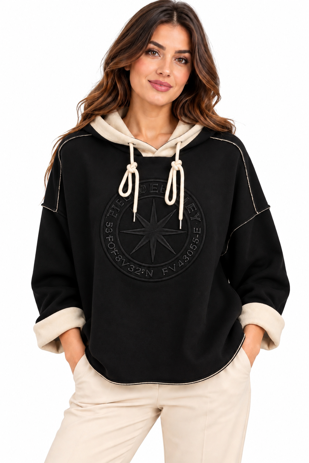 Norderney Casual Hoodie met Contrasterende Capuchon