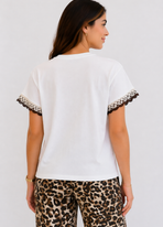 Boho T-Shirt Dames met Borduursel en Kantdetails