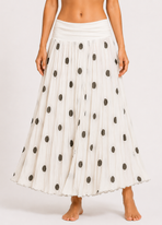 Polka Dot Flared Maxi Skirt