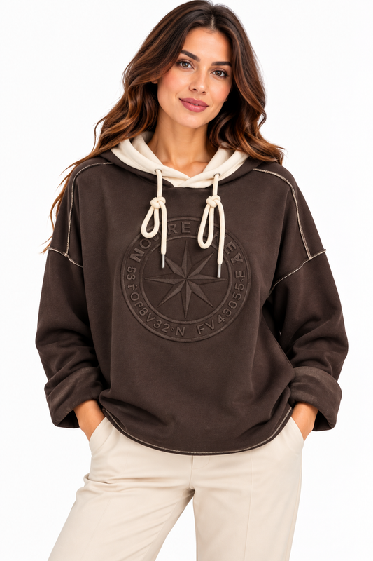 Norderney Casual Hoodie met Contrasterende Capuchon