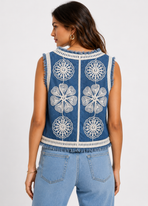 Boho Chic Embroidered Denim Gilet