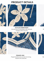 Boho Chic Embroidered Denim Gilet