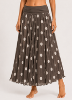 Polka Dot Flared Maxi Skirt