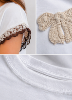 Boho T-Shirt Dames met Borduursel en Kantdetails