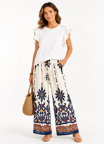 Wijde Zomer Broek met Print – Trendy & Elegant