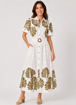 Luxe Bladprint Jurk
