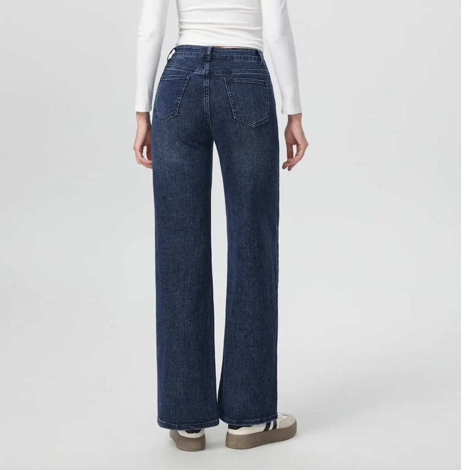 Wide-Leg Jeans met Lurexdetails -Blauw