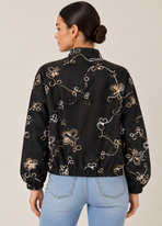 Floral Embroidered Zip Jacket – Made in Italy
