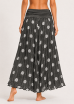 Polka Dot Flared Maxi Skirt