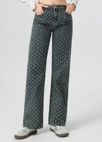 Wide-Leg Stretch Spijkerbroek - Light Green/Blue