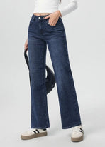 Wide-Leg Jeans met Lurexdetails -Blauw