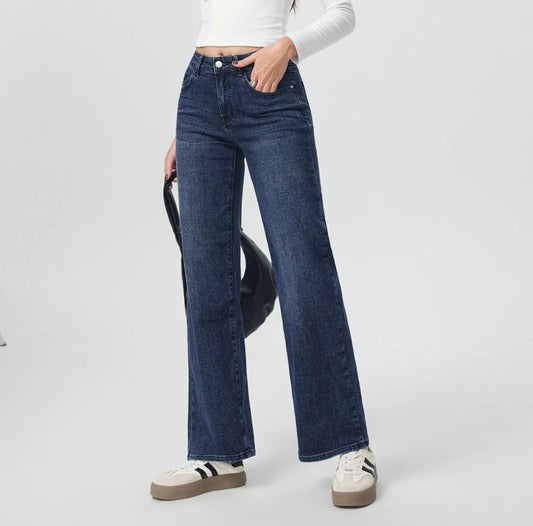 Wide-Leg Jeans met Lurexdetails -Blauw