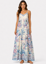 Premium Bloemenprint Maxi Jurk – Italiaanse Stijl