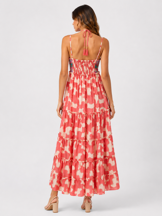 Isla Embroidered Boho Maxi Dress
