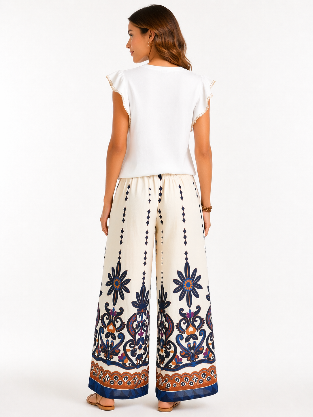 Wijde Zomer Broek met Print – Trendy & Elegant