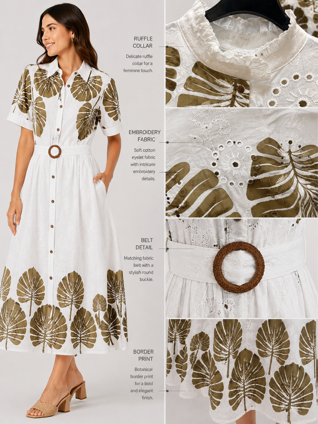 Luxe Bladprint Jurk