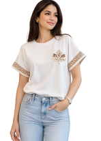 T-Shirt met Blad Design