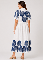 Luxe Bladprint Jurk