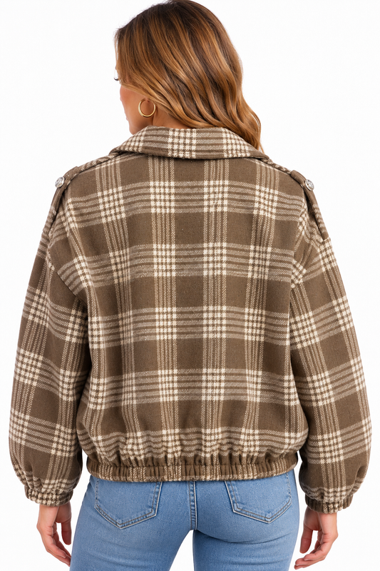 Sienna Check Bomber Jacket