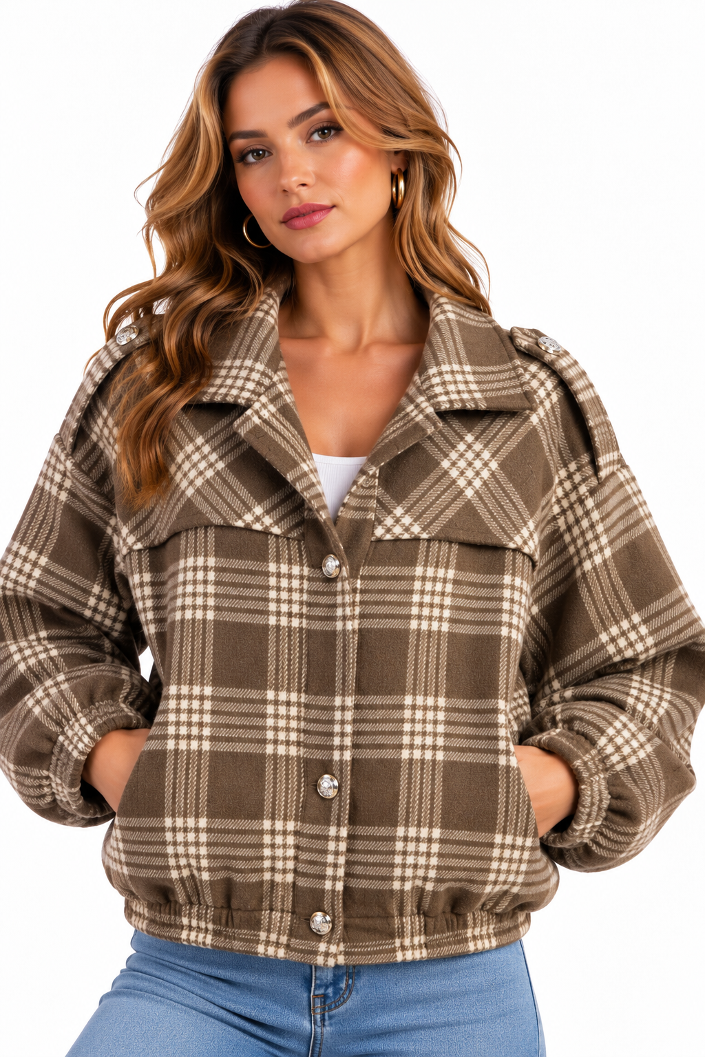 Sienna Check Bomber Jacket