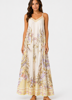Premium Bloemenprint Maxi Jurk – Italiaanse Stijl