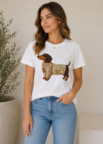 Trendy Teckel Graphic Tee – Zacht Katoen