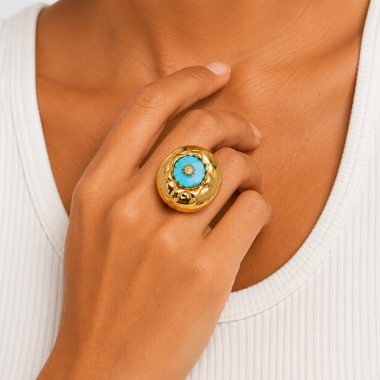 Sunburst Gold Statement Ring