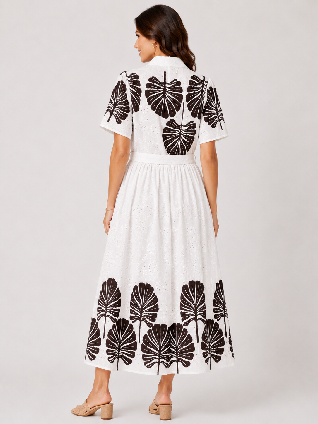 Luxe Bladprint Jurk