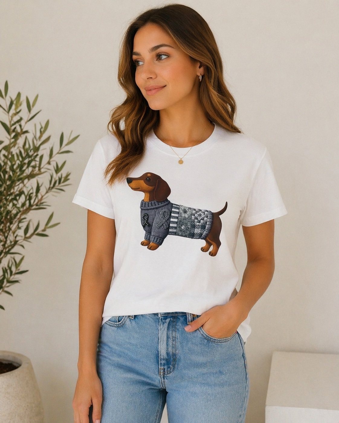 Trendy Teckel Graphic Tee – Zacht Katoen